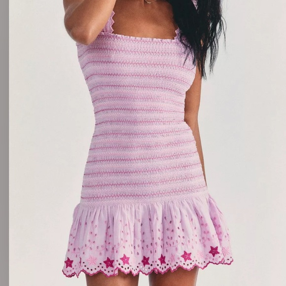 LoveShackFancy Lavender Fields Pink Jax Mini Dress - Picture 1 of 6